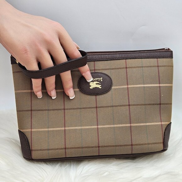 Burberry Brown Plaid Clutch - Picture 9 of 15